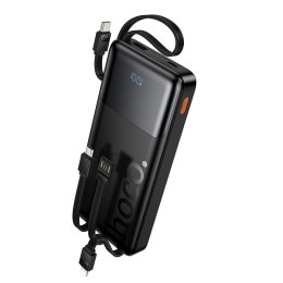 Powerbank 10000 mAh QC PD 2A 22,5W z wbudowanymi kablami USB A + USB C + Lightning + Micro USB Hoco J156 czarny