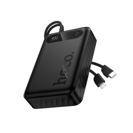 Powerbank 10000 mAh QC PD 2A 22,5W z wbudowanymi kablami USB C + Lightning Hoco J171 Edge czarny