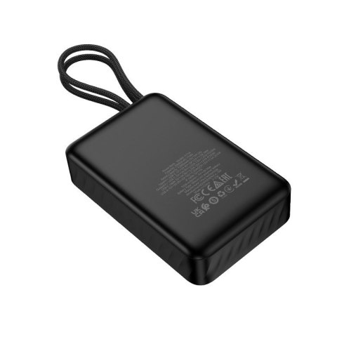 Powerbank 10000 mAh QC PD 2A 22,5W z wbudowanymi kablami USB C + Lightning Hoco J171 Edge czarny