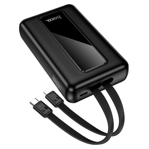 Powerbank 20000 mAh QC PD 22,5W z wbudowanymi kablami USB C + Lightning Hoco J162A czarny