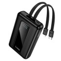 Powerbank 20000 mAh QC PD 22,5W z wbudowanymi kablami USB C + Lightning Hoco J162A czarny