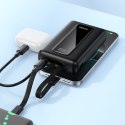 Powerbank 20000 mAh QC PD 22,5W z wbudowanymi kablami USB C + Lightning Hoco J162A czarny
