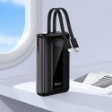 Powerbank 20000 mAh QC PD 22,5W z wbudowanymi kablami USB C + Lightning Hoco J162A czarny