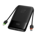 Powerbank Forcell F-Energy Multicharge F10K6 QC PD3.0 3A 22,5W 10000 mAh z wbudowanymi kablami USB C i Lightning czarny