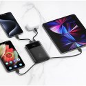 Powerbank Forcell F-Energy Multicharge F10K6 QC PD3.0 3A 22,5W 10000 mAh z wbudowanymi kablami USB C i Lightning czarny