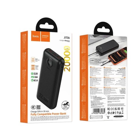 Powerbank Hoco 20000 mAh QC 22,5W+PD 20W LED J172A biały