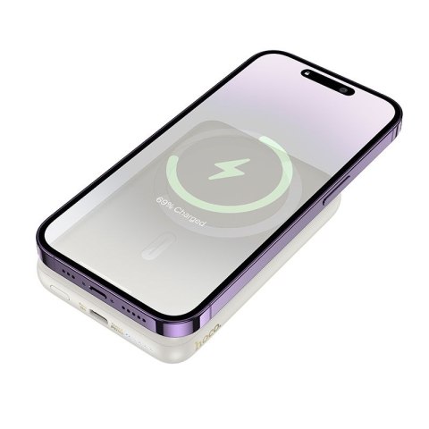 Powerbank zgodny z MagSafe Hoco 10000 mAh QC PD 2A 20W J141 biały