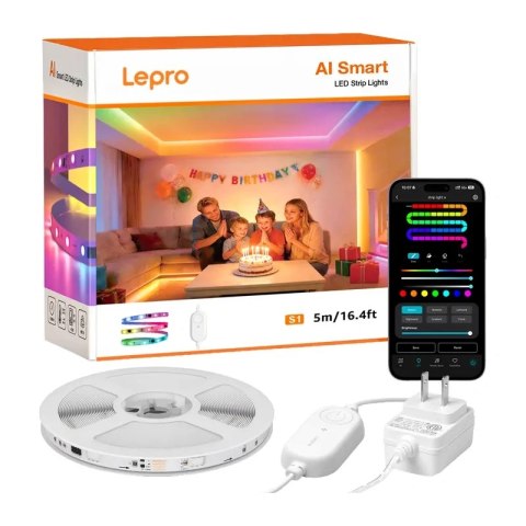 Taśma LED Lepro S1 5m Wi-Fi Bluetooth RGBIC