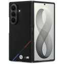 BMW futerał do SAMSUNG GALAXY Z FOLD 8 ULTRA kompatybilny z MagSafe (Leather Perforated Tricolor Stripe Metal Logos) czarny