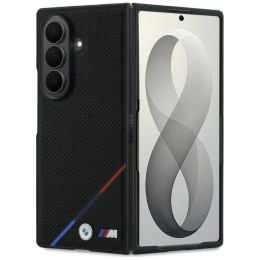 BMW futerał do SAMSUNG GALAXY Z FOLD 8 ULTRA kompatybilny z MagSafe (Leather Perforated Tricolor Stripe Metal Logos) czarny