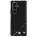 BMW futerał do SAMSUNG GALAXY Z FOLD 8 ULTRA kompatybilny z MagSafe (Leather Perforated Tricolor Stripe Metal Logos) czarny