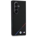 BMW futerał do SAMSUNG GALAXY Z FOLD 8 ULTRA kompatybilny z MagSafe (Leather Perforated Tricolor Stripe Metal Logos) czarny