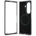 BMW futerał do SAMSUNG GALAXY Z FOLD 8 ULTRA kompatybilny z MagSafe (Leather Perforated Tricolor Stripe Metal Logos) czarny