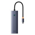 Hub USB Baseus UltraJoy Series 5w1 USB-C HDMI 4K 4x USB-A 3.0 - szary