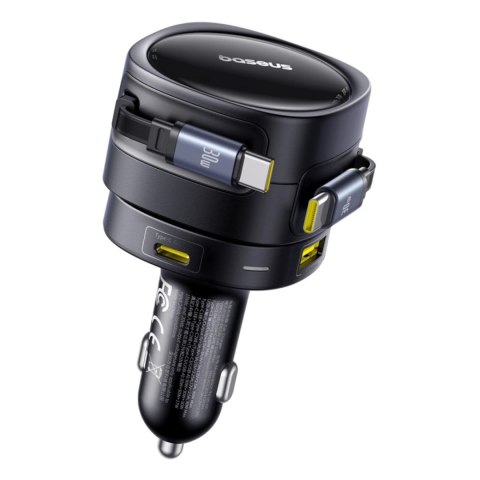 Ładowarka samochodowa Baseus Enjoyment Max 90W 2 x kabel USB-C + USB-A + USB-C - czarna