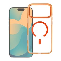 Etui na iPhone 18 Pro Max / 17 Pro Max Frame Clear Hybrid Mag Cover zgodny z MagSafe pomarańczowe