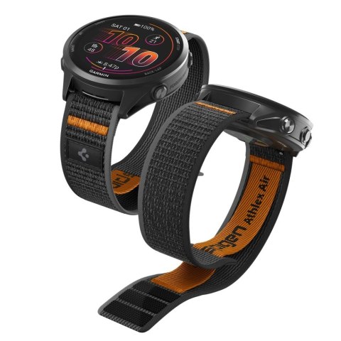 Pasek Spigen Athlex Airna Garmin Quick Release 22 mm - czarno-pomarańczowy