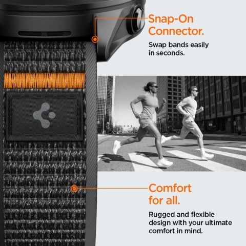 Pasek Spigen Athlex Airna Garmin Quick Release 22 mm - czarno-pomarańczowy