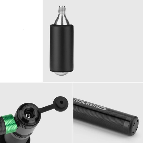 Pompka CO2 Rockbros HQ-75D-CO2 manualna/CO2 aluminiowa - czarna