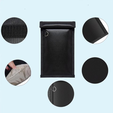 Ognioodporne etui RFID OTN-27 na telefon z blokadą sygnału 27x12.3 cm - czarne