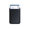 Portfel z podstawką ze skóry kompatybilny z MagSafe Satechi Vegan Leather Wallet Stand czarny