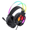 Słuchawki gamingowe Wozinsky WSG-1118 przewodowe z mikrofonem i podświetleniem RGB - czarne