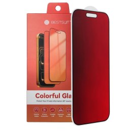 Szkło hybrydowe 5D do iPhone 13 / 13 PRO / 14 / 16e / 17e (SE 4 2025) Bestsuit Flexible Colorfull Privacy 180 magenta