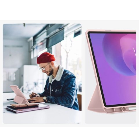 Etui TechProtect SmartCase Pen na Lenovo Idea Tab Plus 12.1 TB-361 - różowe