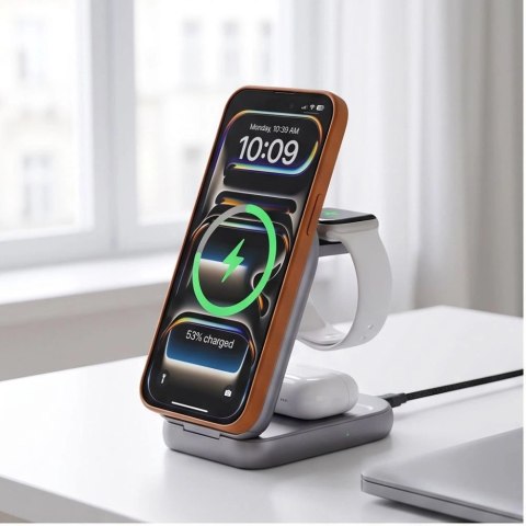 Ładowarka indukcyjna Tech-Protect A53 3in1 MagSafe 25W QI2.2 - ciemnoszara