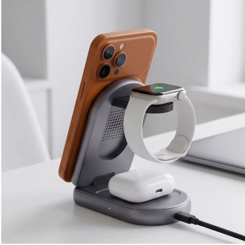 Ładowarka indukcyjna Tech-Protect A53 3in1 MagSafe 25W QI2.2 - ciemnoszara