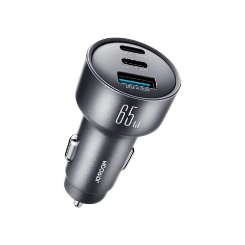 Ładowarka samochodowa Joyroom JR-CCN19 65W 2x USB-C + USB-A - ciemnoszara