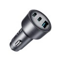 Ładowarka samochodowa Joyroom JR-CCN19 65W 2x USB-C + USB-A - ciemnoszara