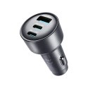 Ładowarka samochodowa Joyroom JR-CCN19 65W 2x USB-C + USB-A - ciemnoszara