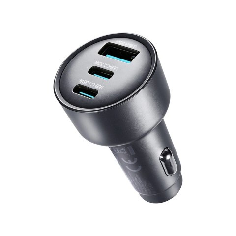 Ładowarka samochodowa Joyroom JR-CCN19 65W 2x USB-C + USB-A - ciemnoszara