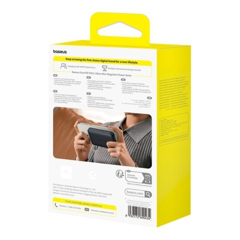 Baseus EnerFill FM11 mini magnetyczny power bank bezprzewodowy 22.5W 10000mAh czarny
