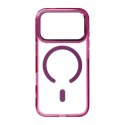 Etui na iPhone 18 Pro / 17 Pro Frame Clear Hybrid Mag Cover zgodny z MagSafe burgundowy