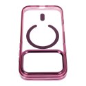 Etui na iPhone 18 Pro / 17 Pro Frame Clear Hybrid Mag Cover zgodny z MagSafe burgundowy