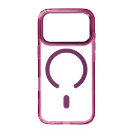 Etui na iPhone 18 Pro Max / 17 Pro Max Frame Clear Hybrid Mag Cover zgodny z MagSafe burgundowy