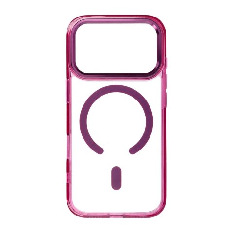 Etui na iPhone 18 Pro Max / 17 Pro Max Frame Clear Hybrid Mag Cover zgodny z MagSafe burgundowy
