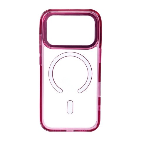 Etui na iPhone 18 Pro Max / 17 Pro Max Frame Clear Hybrid Mag Cover zgodny z MagSafe burgundowy