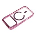 Etui na iPhone 18 Pro Max / 17 Pro Max Frame Clear Hybrid Mag Cover zgodny z MagSafe burgundowy