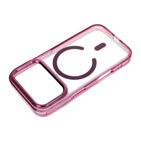 Etui na iPhone 18 Pro Max / 17 Pro Max Frame Clear Hybrid Mag Cover zgodny z MagSafe burgundowy