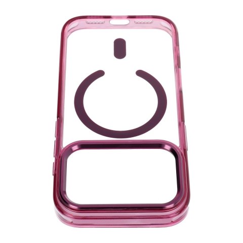 Etui na iPhone 18 Pro Max / 17 Pro Max Frame Clear Hybrid Mag Cover zgodny z MagSafe burgundowy