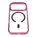 Etui na iPhone 18 Pro Max / 17 Pro Max Frame Clear Hybrid Mag Cover zgodny z MagSafe burgundowy