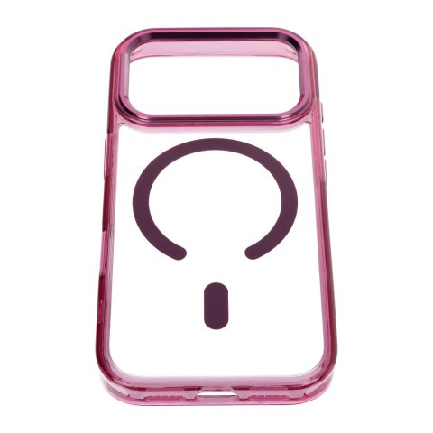 Etui na iPhone 18 Pro Max / 17 Pro Max Frame Clear Hybrid Mag Cover zgodny z MagSafe burgundowy