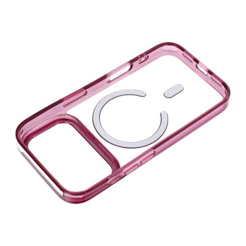 Etui na iPhone 18 Pro Max / 17 Pro Max Frame Clear Hybrid Mag Cover zgodny z MagSafe burgundowy