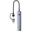 Hub USB-A/USB-C Baseus UltraJoy Series 4xUSB-A 3.1 1xUSB-C 5V - szary