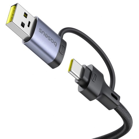 Hub USB-A/USB-C Baseus UltraJoy Series 4xUSB-A 3.1 1xUSB-C 5V - szary