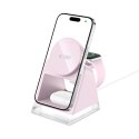 Ładowarka indukcyjna Tech-Protect QI15W-A43 3w1 MagSafe - różowa