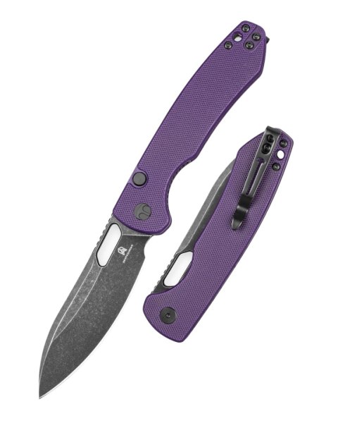 Nóż składany Bestechman Firebird Purple G10, Black PVD Stonewashed D2 (BMK05D)